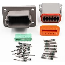 Compatible with DT 12-pin 14-16AWG Flange Connector Kit Solid Contacts