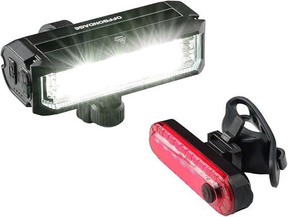 Bike Lights for Night Riding, USB Rechargeable Bike Headlight and Tail Light Set, Aluminum Front Light with Wide Beam Coverage, Type-C Bicycle Lights for MTB, Ebike and Adult Cycling