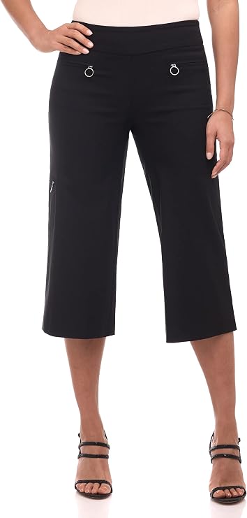 Rekucci Women's EcoCosy Comfort Modern Cargo Capri Pant