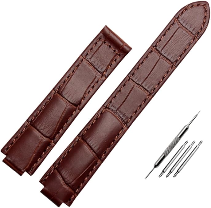 Genuine Leather Watch Strap for Cartier Ballon Bleu WSBB0025 Unisex 18mm Strap with Notched Design
