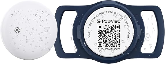 Smart Dog Tracker for Collar, for iOS & Android, Pet Location Tracker with Holder, No Monthly Fee, Real-Time Location Updates, IPX6 Waterproof, 365 Days Battery Life, GPS Dog Tracker, Blue