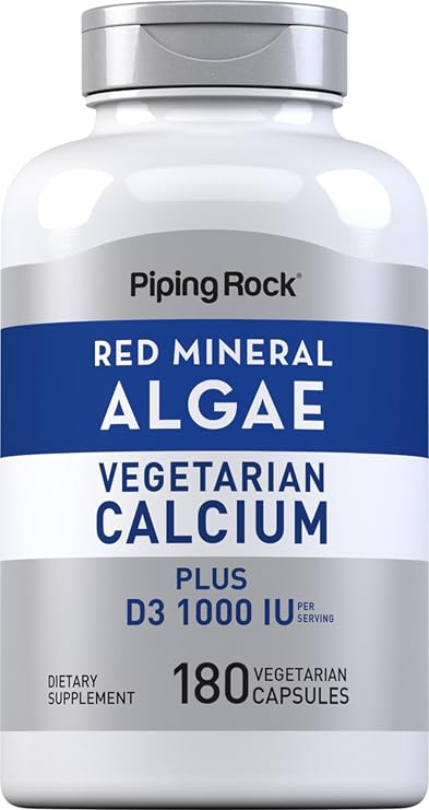 Piping Rock Red Mineral Algae | Vegetarian Calcium | 180 Capsules