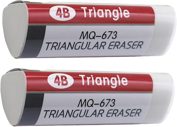 2 Pieces Student Triangle Eraser Set Rubber Comfort Grip Eraser Exam Homework Art Erasers