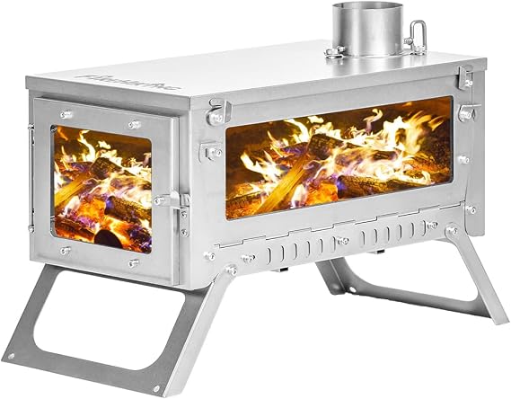 FireHiking Ultralight Wood Stove (2nd Gen) LANK Mini Camping Titanium Tent Stove Thickened TA1 Anti-deformation Folding Portable Wood Burning Stove