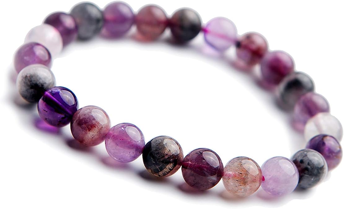 8mm Natural Colorful Auralite 23 Crystal Canada Canada Round Beads Women Men Bracelet AAAA