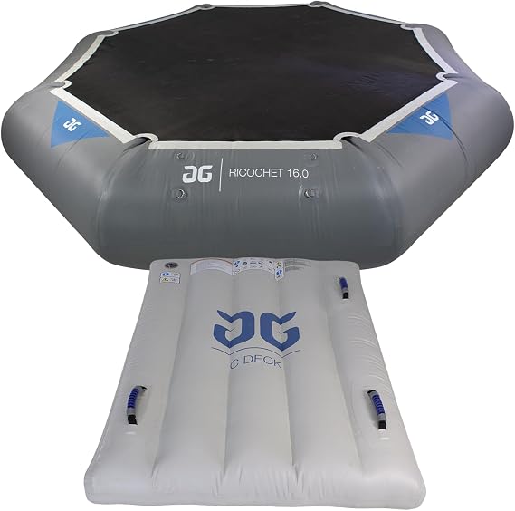 AQUAGLIDE Ricochet Bouncer 16.0 Inflatable Trampoline with C-Deck, 16'