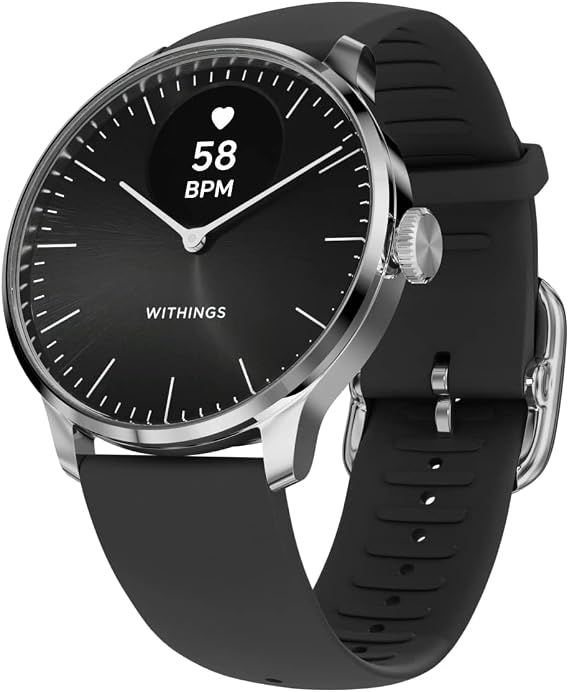 Withings ScanWatch Light - Hybrid Smart Watch, Heart Rate Monitoring, Fitness Tracker, Cycle Tracker, Sleep Monitoring