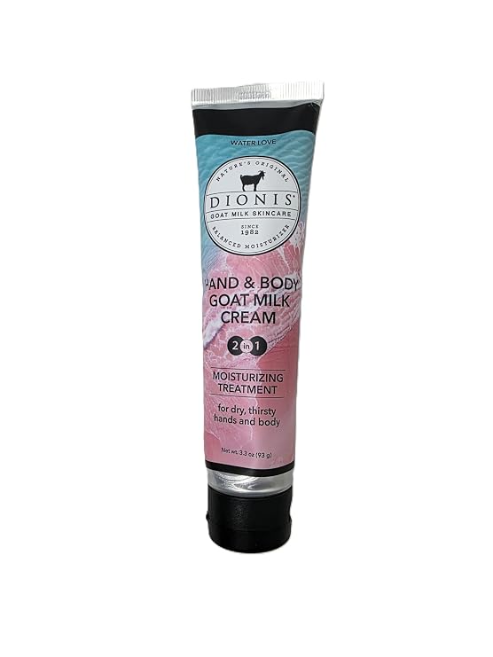 Dionis Water Love Hand & Body Cream, Goat Milk Skincare, 3.3 oz, USA Made