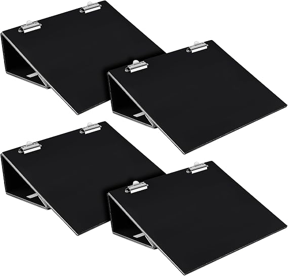 Skyygemm 14 x 12 Inch Folding Slant Board for Writing Kids Black Large Sloped Surface Clipboard to Improve Handwriting Legibility Posture Endurance for Office Classroom Tool(4 Pcs)