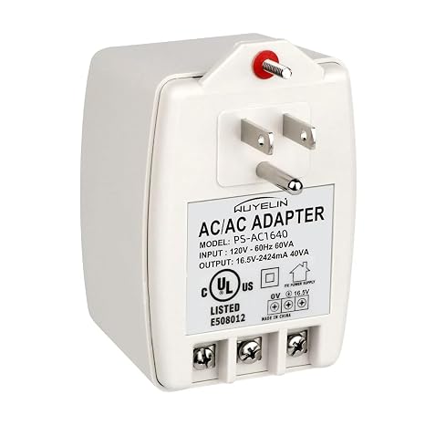 16.5V 40VA Burglar Alarm Systems and Doorbell Transformer,16.5V Plug in Transformer Compatible with All Versions of Doorbell ,Most Security Panels