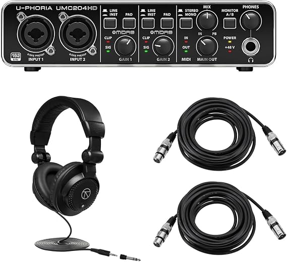 Behringer U-Phoria UMC204HD Audiophile 2x4 USB Audio/MIDI Interface with MI