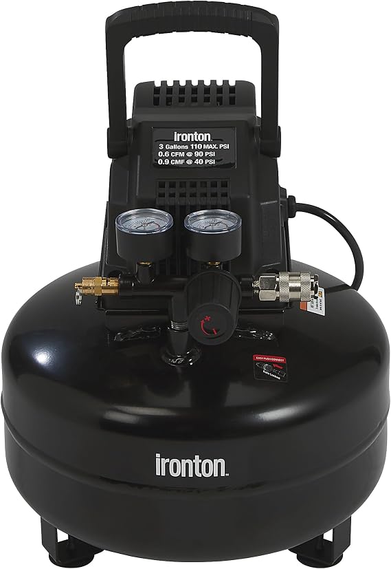 Ironton Air Compressor, 3-Gallon, 0.3 HP, 110 PSI, Oil-Free