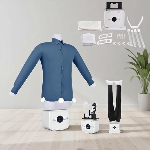 Automatic Ironing Machine, Upgraded Touched Hands-Free Automatic Ironing Machine,Steamer 360Without Blind Spots Drying, 8 Minutes Quick Ironed Dry,One-Click Wrinkle Remover for Shirts, Shoes