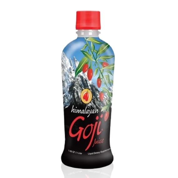 Youngevity Himalayan Goji Juice, 100% Natural, No Added Sugar, 1 Liter | Natural goji juice, grape and pear blend, no added sugar, flavors or preservatives, cold-pressed, antioxidant-rich, 1 liter