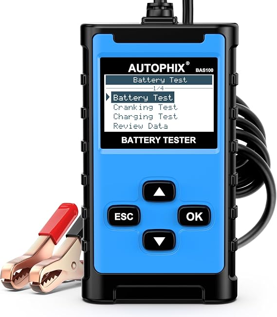 AUTOPHIX BAS100 12V/24V Car Battery Tester, 100-2000 CCA Load Tester