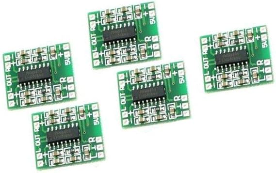 PAM8403 Mini 2 Channel 3W Stereo Class D Audio Power Amplifier Module Board (Pack of 5) by Envistia Mall