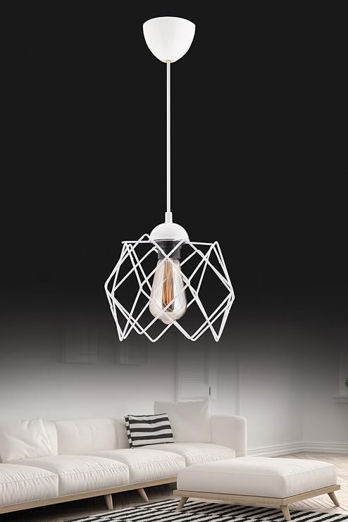 Modern Elegante Tekli Beyaz Salon Mutfak Oda Hol Avize (CAMSIZ)