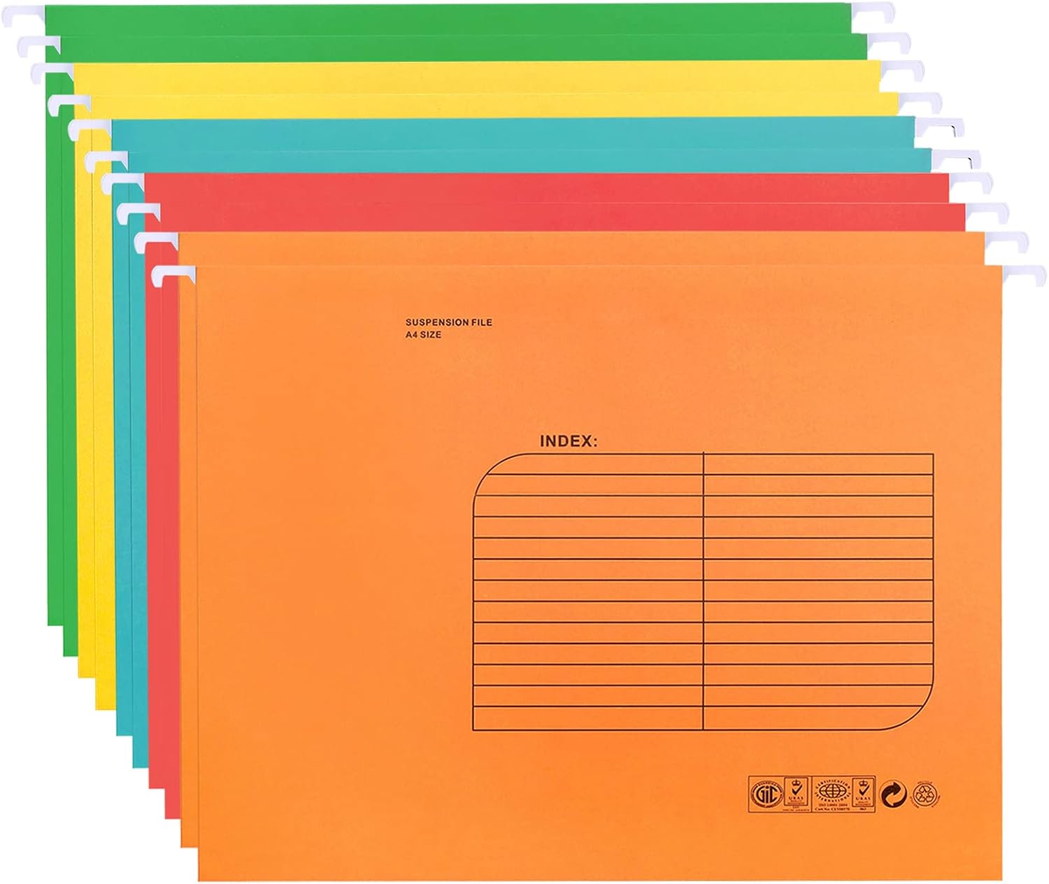 A4 Suspension Files, 25 Pack with Tabs and Card Inserts (Black)