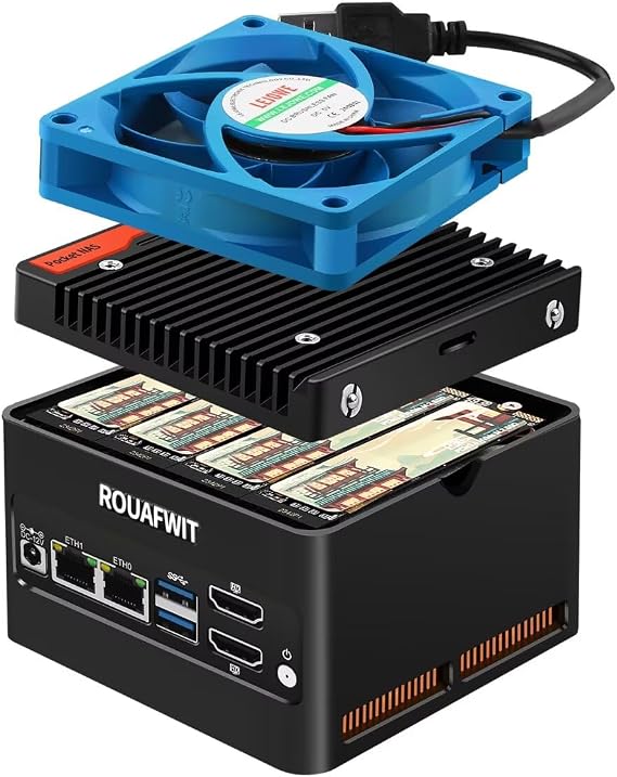 Mini PC X86-P6 N150 (Upgraded N100), Pocket Nas 4 Bay With DDR5 Max 48G Micro Computer, 2x i226V 2.5Gbe Firewall, 2 x USB 3.2 10Gbps Port, Barebone