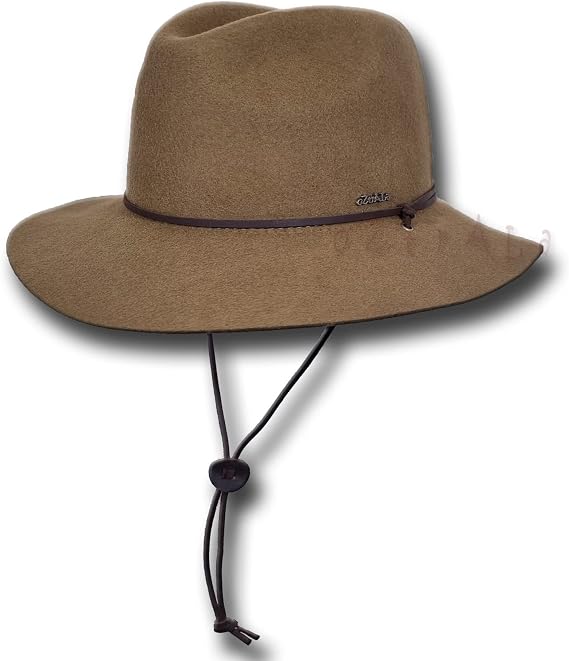 Oztrala HAT Australian Wool Hat Fedora Felt Leather Outback Fur Cowboy HW04 Brown