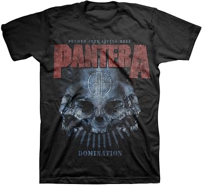 Planet Caravan Pantera Mens Domination Distressed T-Shirt Black