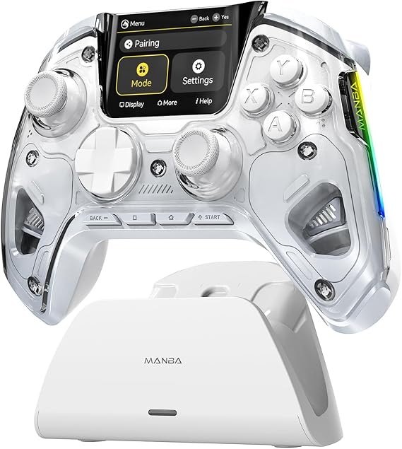 Bluetooth Mobile Game Controller for iPhone/Android/Switch/PC Microswitch Hall Effect Stick & Trigger with 1000Hz Polling Rate 2 Back Buttons with Vibration & Rapid Fire