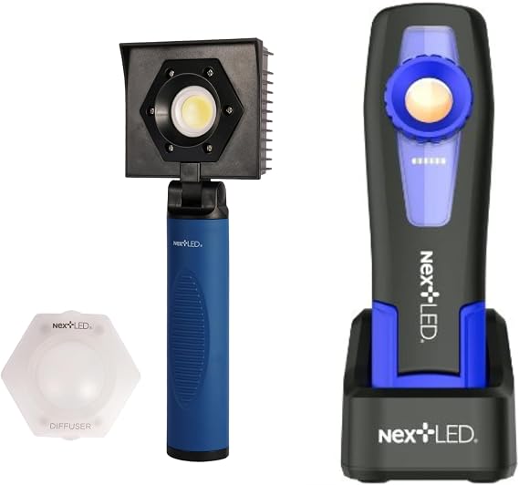 NextLED Precision Detailing Light Combo: NT-V3505 Ceramic Coating Light & NT-2040B-3 Handheld Color Matching Light