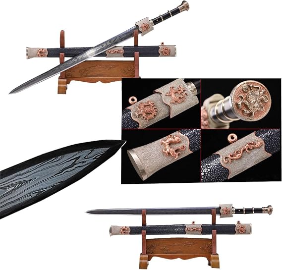 Chinese Sword - Han Dynasty Sword Made of Mao Iron Mixed with Meteorite Iron to Forge The Four Saints of Heavenly Iron - Great and Clever