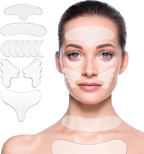 Neck Wrinkle Patches – Reusable Silicone Patches for Chest, Forehead, Under Eye, Neck, Nasolabial Folds – Anti Wrinkle Pads for Firming, Smoothing Fine Lines, Anti-Aging Skincare, 11 Pcs (White)