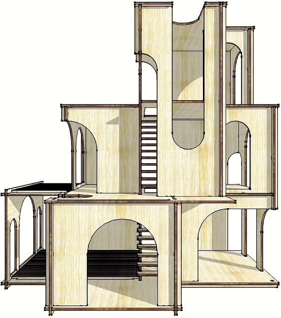1:12 Miniature Cloud House, Wooden Dollhouse, Diy Kit