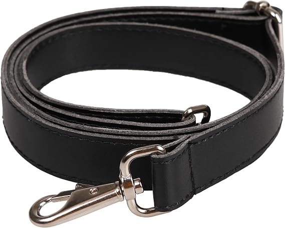JAKAGO Universal Leather Shoulder Strap with Silver Metal Swivel Hooks adjustable Shoulder Bag Accessories straps for Leather Crossbody Bag Briefcase Messenger Bag Satchel DIY Purse Making