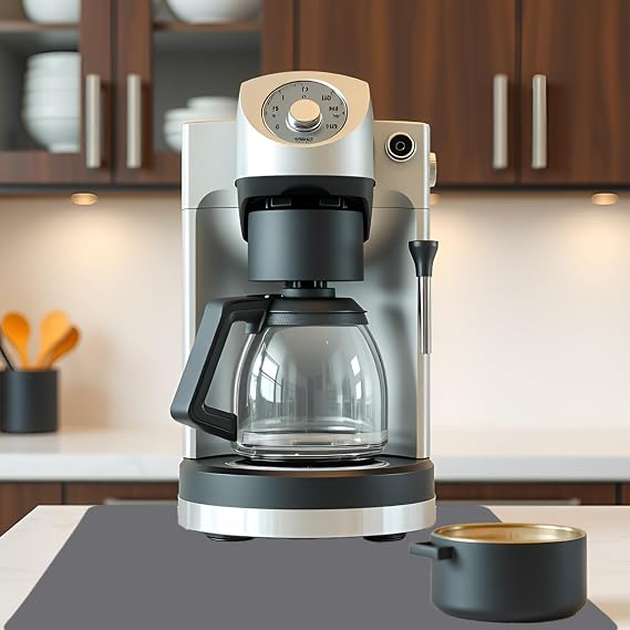 Silicone Coffee Mat for Kitchen Counter 23.7"x15.8" Non-slip Gray