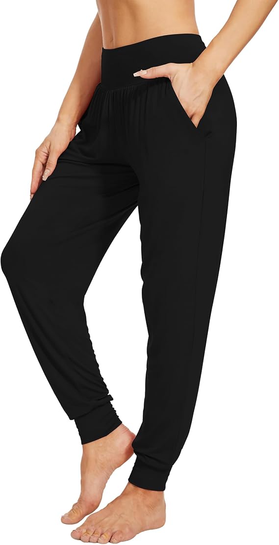 WiWi Women's Viscose from Bamboo Joggers Super Soft Pajama Pants Yoga Bottoms Cooling Lounge Sweatpants S-XXL