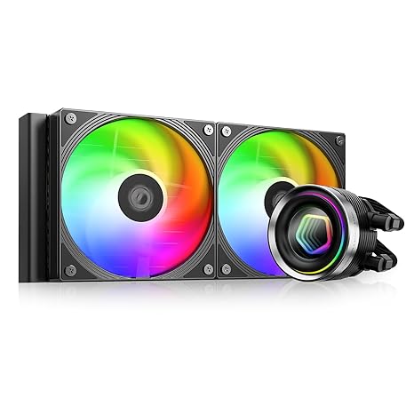 ID-COOLING FX240 INF 240mm AIO CPU Cooler, ARGB, Low Noise | Infinity mirror design, daisy-chain 120mm PWM fans, supports Intel LGA1851/1700/1200/115X and AMD AM5/AM4