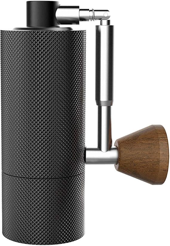 TIMEMORE NANO PLUS Manual Coffee Grinder, Black Diamond Pattern, Capacity 15g, With Assembled Stainless Steel Conical Burr, Portable Mill Faster Grinding Efficiency Espresso To Coarse.