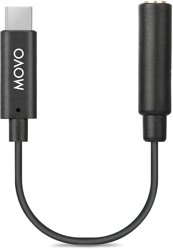 Movo UCMA-2 3.5mm TRRS Mic to USB-C Adapter for Android, iPhone and GoPro