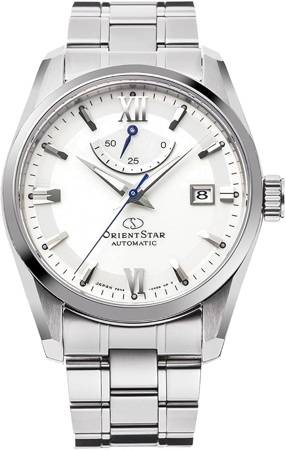Orient Star RK-AU0006S Automatic Watch, Contemporary Date Mechanical, Made in Japan, Men's White, Silver