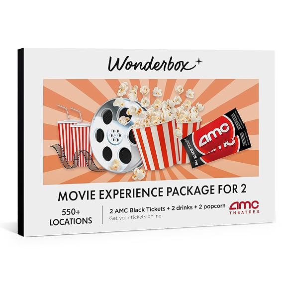 Wonderbox - Experience Gift - Regal Movie 2 Tickets & 2 Snack Packs | Valid at 425+ Regal theater locations across the US, Choose your theater, movie, date, and showtime
