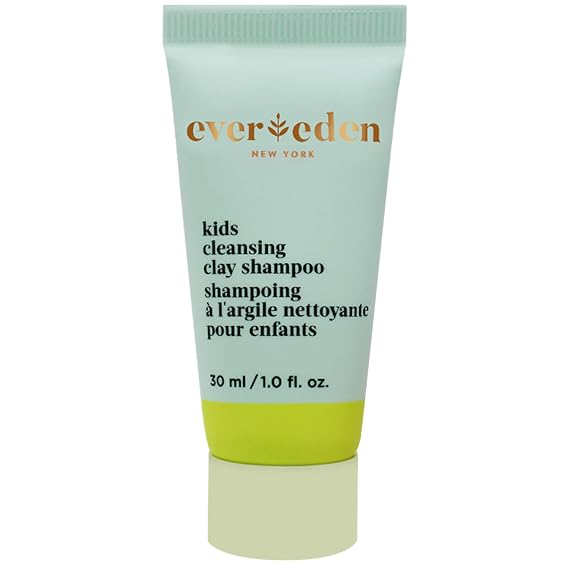 Evereden Kids Travel Size After Swim & Sports Shampoo, Dermatologist-Tested | Perfect for Summer Camp, Cleansing Clay Shampoo Removes Dirt & Sweat, No Phenoxyethanol or Silicones, Vegan, 1 fl oz