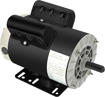 5 HP SPL Air Compressor Motor, Electric Motor 3450RPM Single Phase, 56 Frame AC 208-230V 58 Shaft Diameter ODP CCW