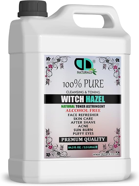 2.5 Liter | Pure Natural Witch Hazel Facial Gentle Cruelty Free, Vegan, Cleansing & Toning - Aromatherapy, Skincare and DIY Beauty Recipes (2.5 Litre)