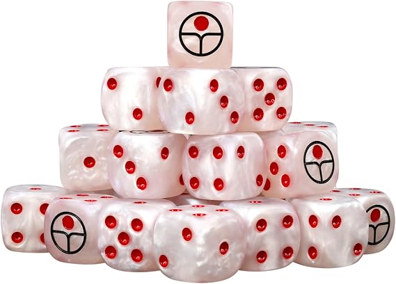 Baron of Dice Universal Peace Resin Dice - Set of 25 (Round, White)