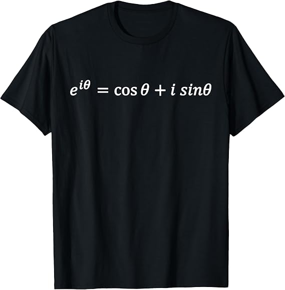 Euler's Formula, Complex Numbers and Math T-Shirt
