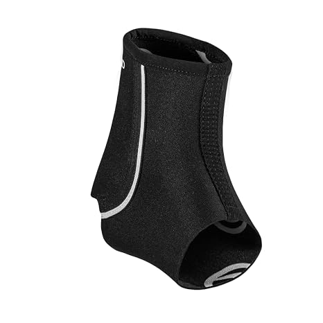 Rehband Ankle Support 1.5mm/3mm Neoprene light support, Ankle brace for sports & work fits in shoe and stabilizes ankle during activity, light Achilles tendon support, Colour:Black, Size:Medium