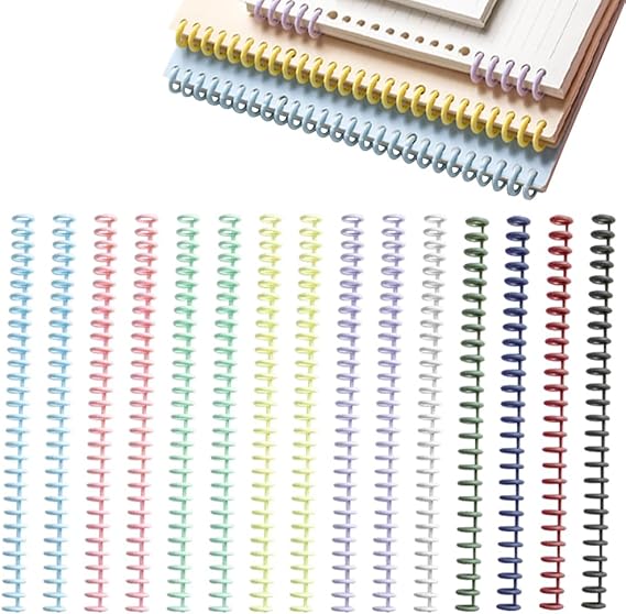 15 Pcs Binding Combs Spine Comb 30 Hole Click Binding Ring Spiral Book Binder Coils Plastic Journal Binder Rings for Teacher Student Document Notebook File Making (10 Colors)