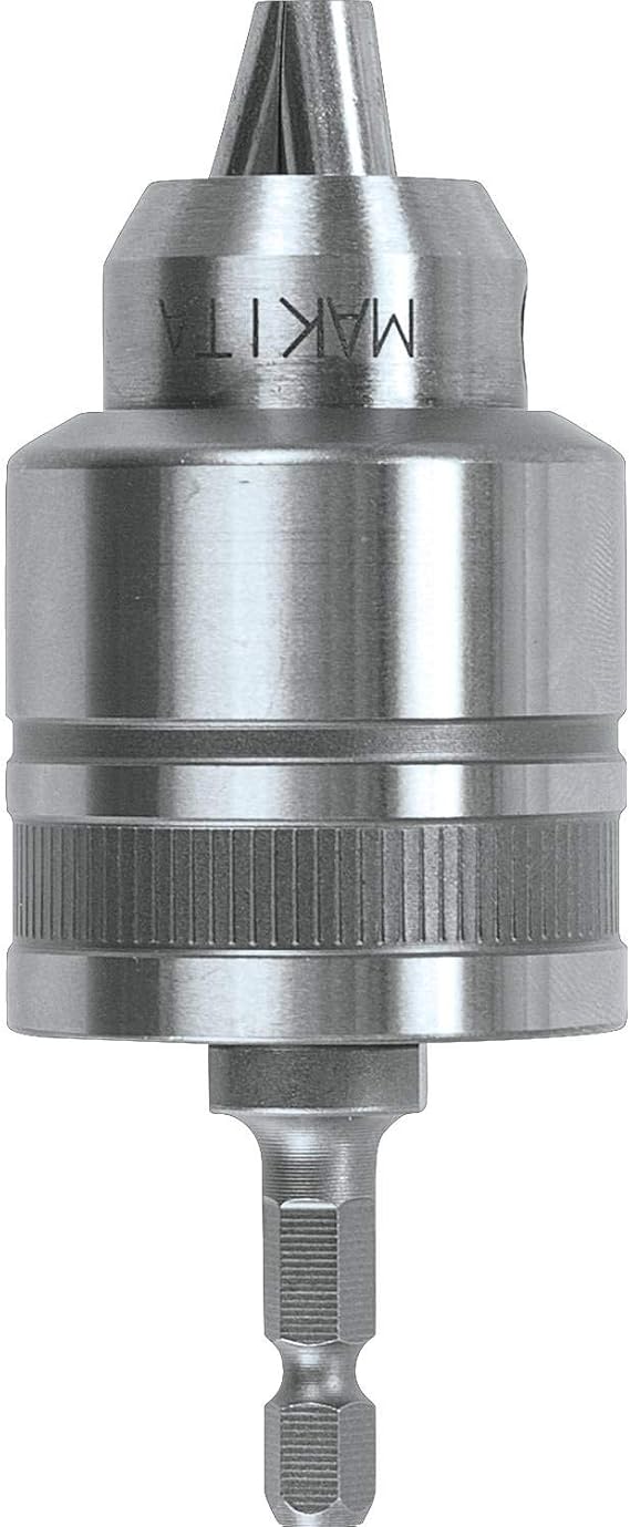 Makita 763198-1 Keyless Chuck , Grey | Also Fits 6950DW & 6980FD | Accepts Round & Hex Shank Bits | Quick Bit Changes | 3/8-In Capacity