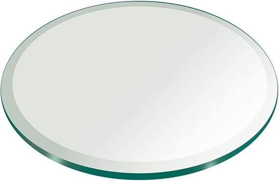 60" Inch Round Glass Table Top 1/4" Thick Tempered Beveled Edge by Fab Glass and Mirror