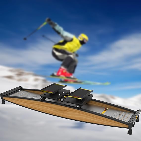 Home Ski Machine & Glutes Workout Stair Steppers - Indoor Body Balance Aerobic Fitness Equipment with Waist Training Ski Simulator