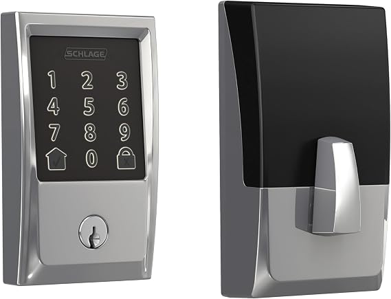 Schlage Encode Smart WiFi Deadbolt Lock with Century Trim, Bright Chrome