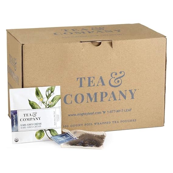 Mighty Leaf Tea and Company Earl Grey Creme - Smooth Black Tea with Va - 100 Count Tea Pouches - Premium Earl Grey Black Tea with Rich Flavor - Individually Wrapped Tea Bags